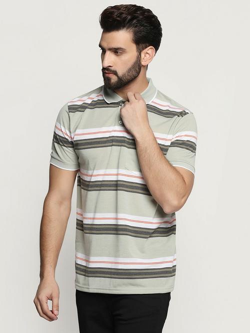 striped cotton polo t-shirt  - 19646350 - Very Small Image - 1