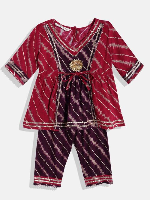 V-neck Kurta Pant Set - 19646481 - Very Small Image - 1
