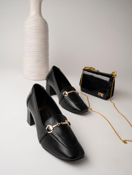 black synthetic slip on pumps - 19646526 - Very Small Image - 1