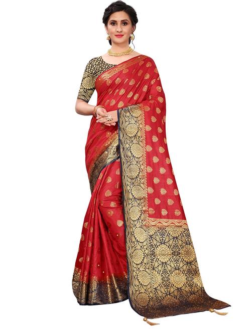 self-design banarasi saree with blouse - 19648261 - Very Small Image - 1