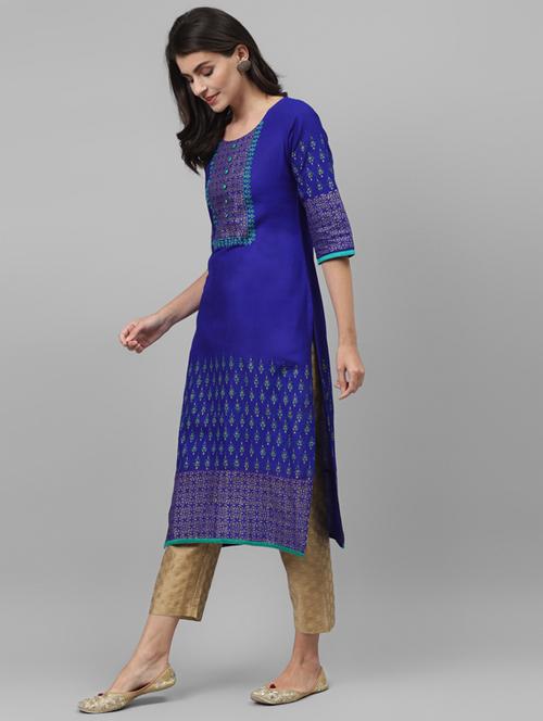 women's straight kurta - 19648987 - Very Small Image - 1