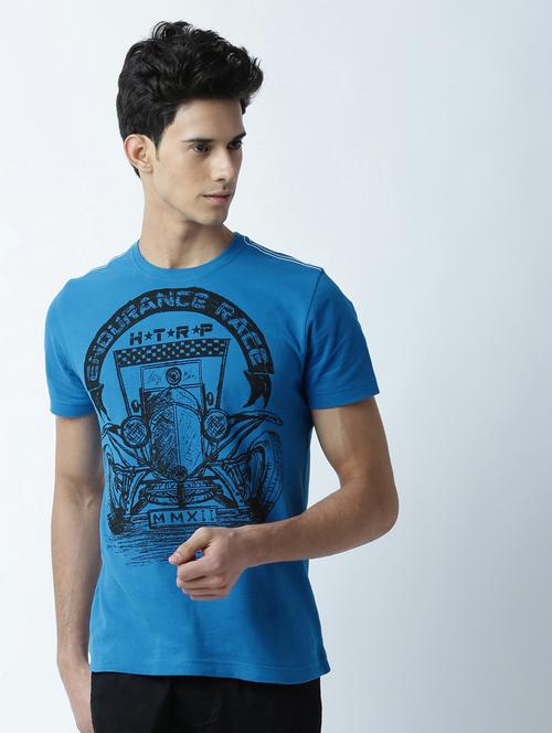 men crew neck front print t-shirt - 19649269 - Very Small Image - 1