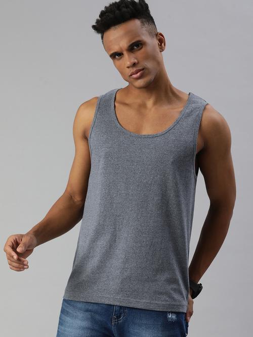 men solid sleeveless vest - 19650301 - Very Small Image - 1