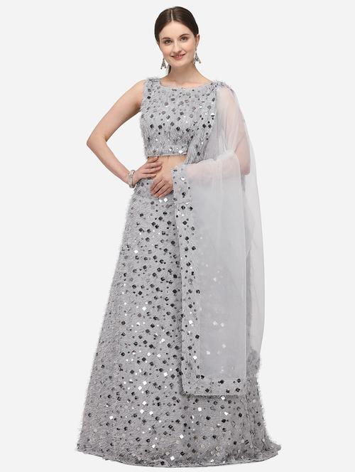 embroidered lehenga choli with dupatta set - 19650378 - Very Small Image - 1