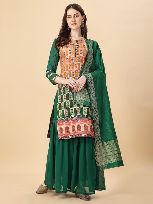 mandarin collar kurta sharara set - 19650567 - Very Small Image - 1