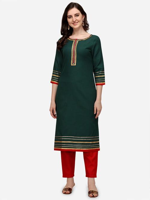 round neck solid straight kurta - 19654107 - Very Small Image - 1