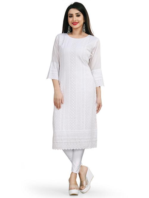 tonal embroidered straight kurta - 19656049 - Very Small Image - 1