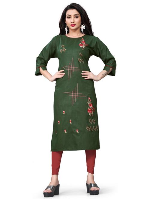 embroidered straight kurta - 19656055 - Very Small Image - 1