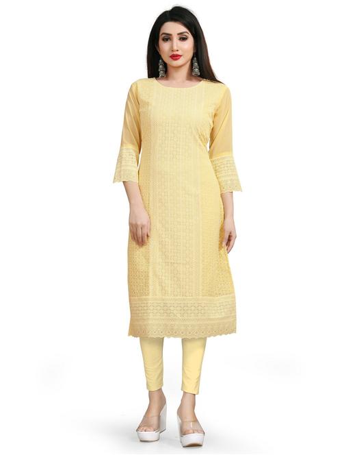 tonal embroidered straight kurta - 19656063 - Very Small Image - 1