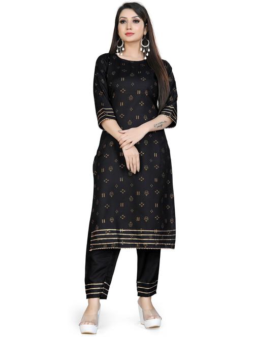 round neck kurta pant set - 19656183 - Very Small Image - 1