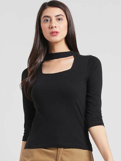 choker neck solid regular top - 19656298 - Very Small Image - 1