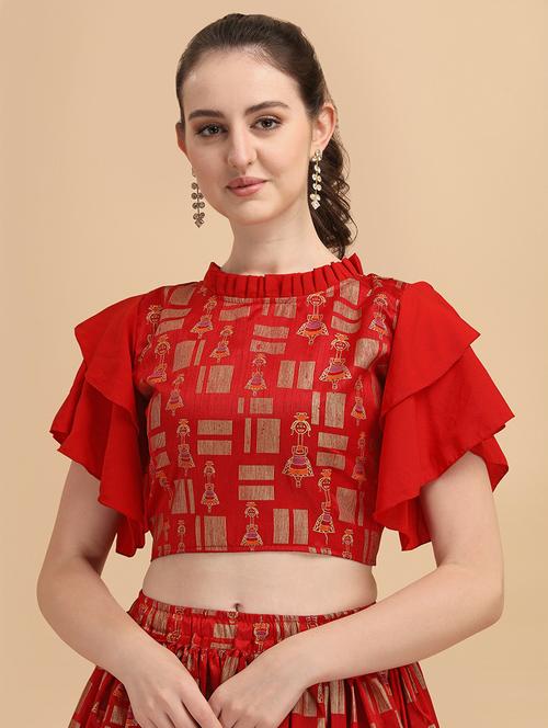 red printed crop top - 19656738 - Very Small Image - 1