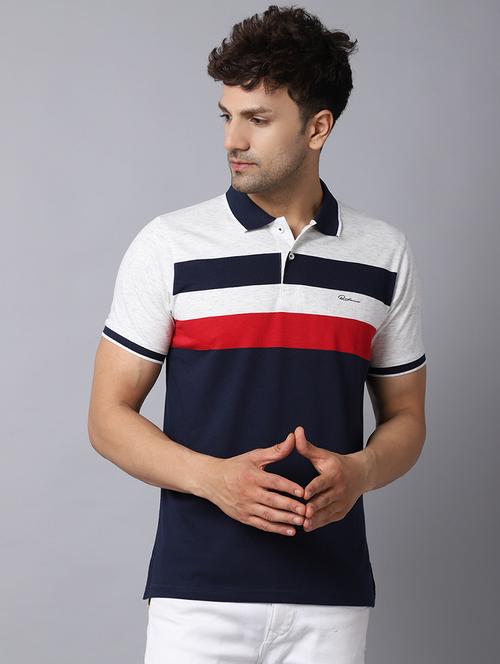 polo neck color block regular t-shirt  - 19656920 - Very Small Image - 1