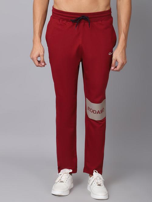 red solid track pant - 19657016 - Very Small Image - 1