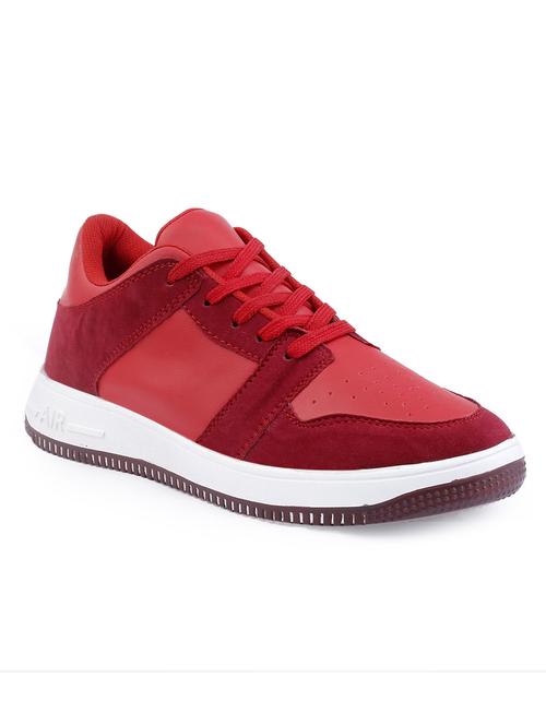 red solid lace up sneaker - 19657110 - Very Small Image - 1