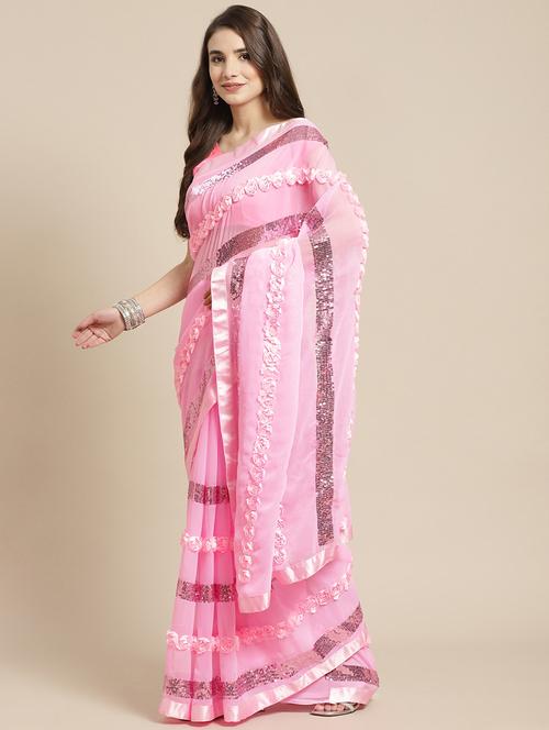 self designed embellished saree - 19657401 - Very Small Image - 1