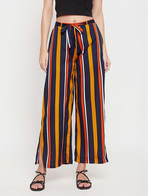 multi colored crepe palazzos - 19658359 - Very Small Image - 1