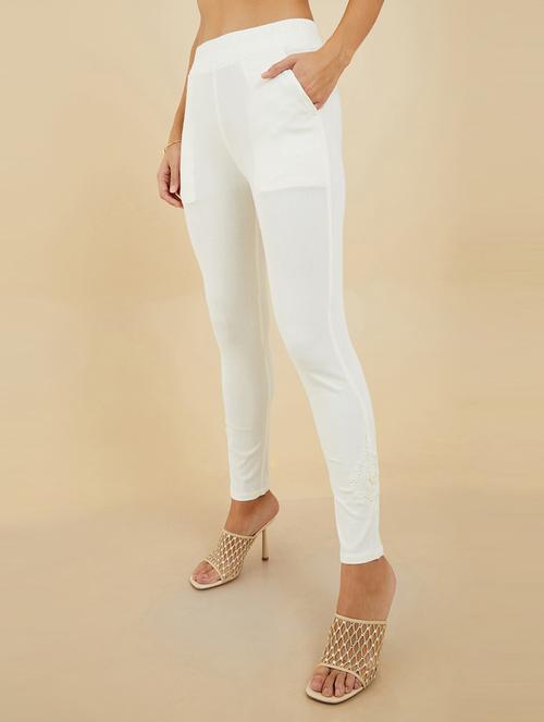 women mid-rise solid flat front trouser - 19659009 - Very Small Image - 1