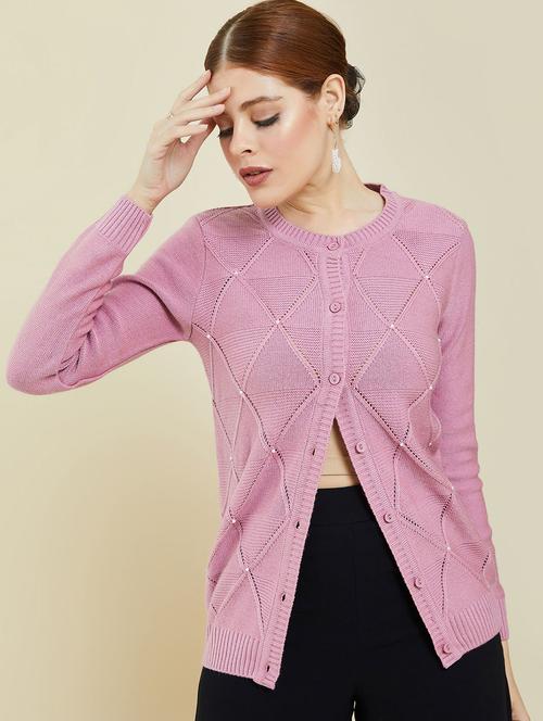 round neck wool cardigan - 19659046 - Very Small Image - 1