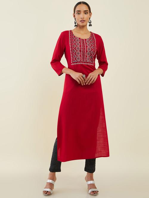 women's straight kurta - 19659179 - Very Small Image - 1