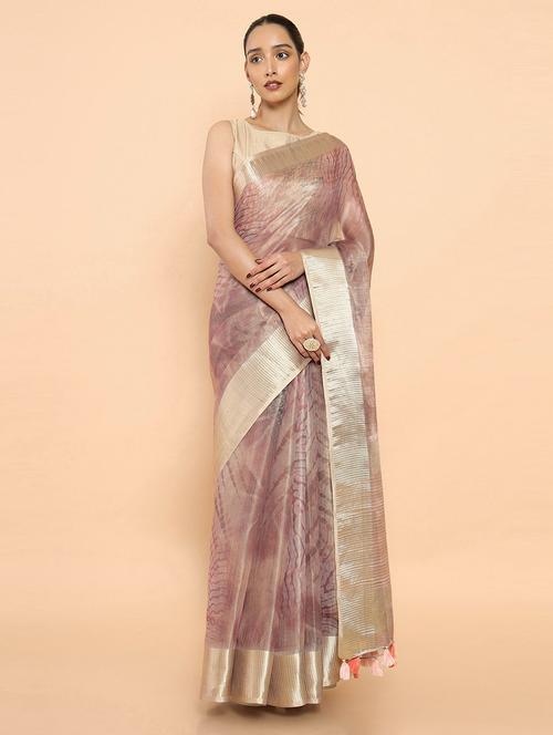 abstract printed saree with blouse - 19659326 - Very Small Image - 1