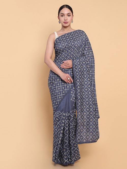 printed woven saree - 19659525 - Very Small Image - 1