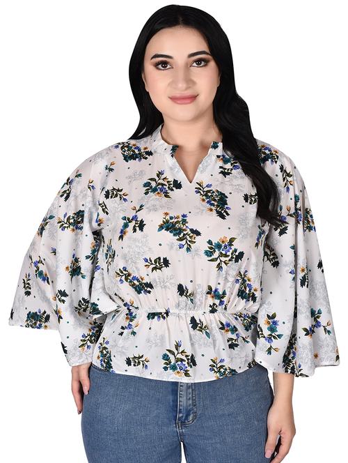 women's peplum mandarin neck top - 19660275 - Very Small Image - 1