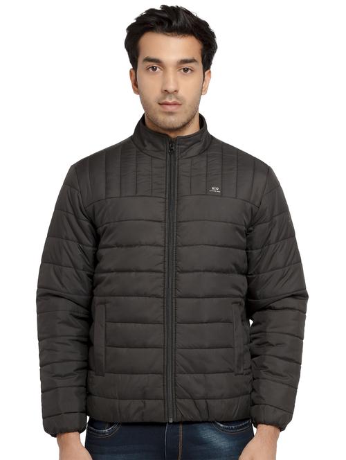 stand collar solid quilted jacket - 19660568 - Very Small Image - 1