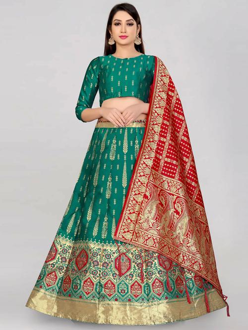 self designed flared semi-stitched lehenga - 19661553 - Very Small Image - 1