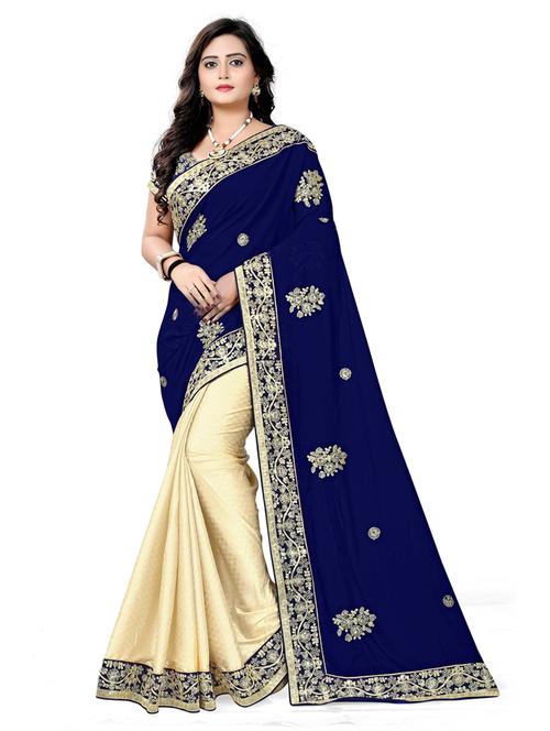 half and half woven self designed saree - 19661983 - Very Small Image - 1