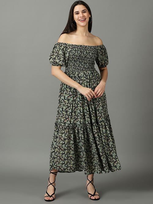 women's tiered dress floral dress - 19662614 - Very Small Image - 1