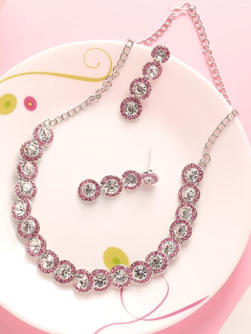 white metal necklaces and earring - 19663237 - Very Small Image - 1