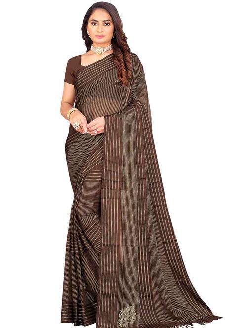 stripes printed saree with blouse - 19664342 - Very Small Image - 1