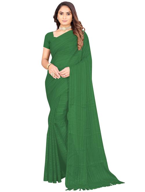 women's stripes green colored saree with blouse - 19664368 - Very Small Image - 1