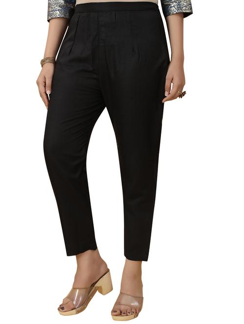 solid cotton pleated trousers  - 19664622 - Very Small Image - 1