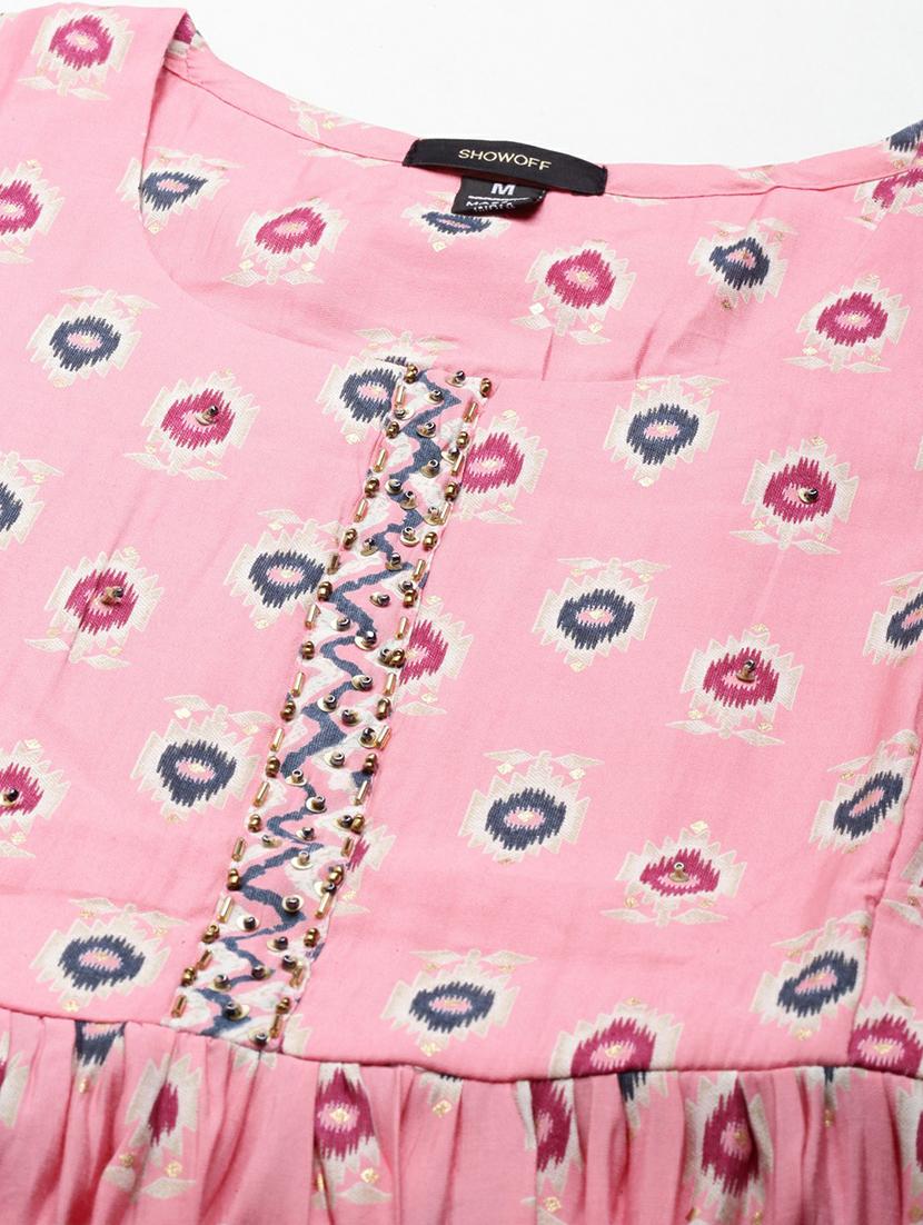 women pink printed kurta pant set - 19664948 - Zoom Image - 7