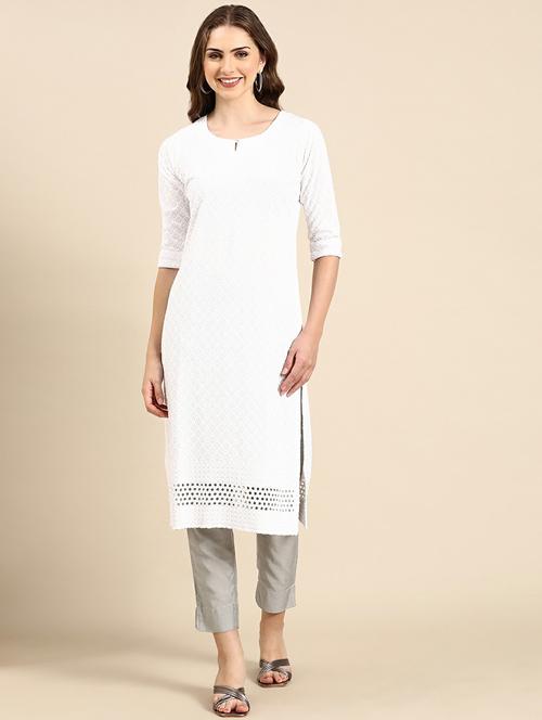 women's straight kurta - 19664998 - Very Small Image - 1