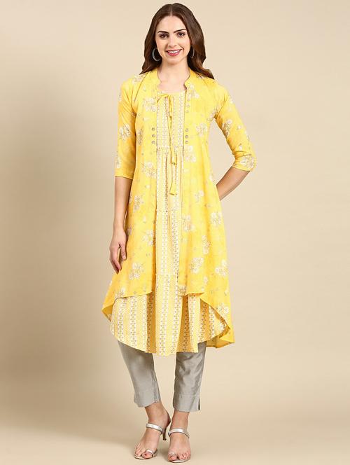 women's kurta with jacket kurta - 19665005 - Very Small Image - 1