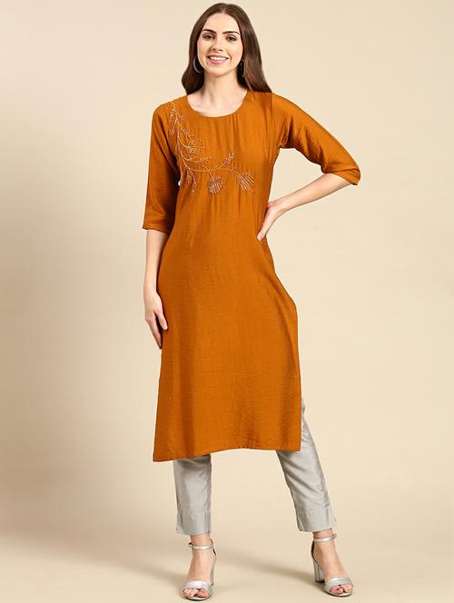 women's straight kurta - 19665022 - Very Small Image - 1