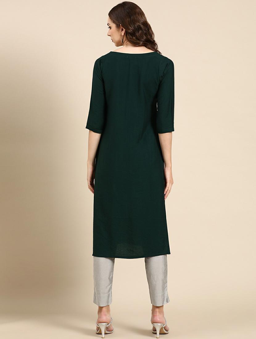 women's straight kurta - 19665037 - Standard Image - 3