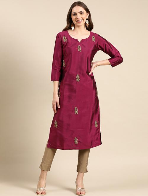 women's straight kurta - 19665094 - Very Small Image - 1