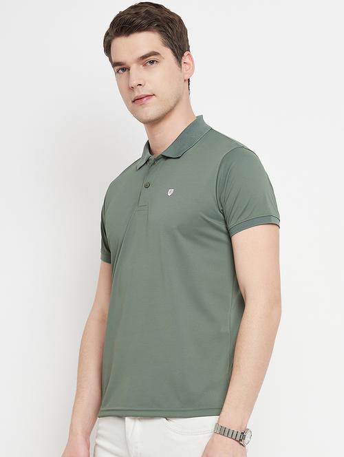 green solid cotton polo t-shirt - 19665277 - Very Small Image - 1