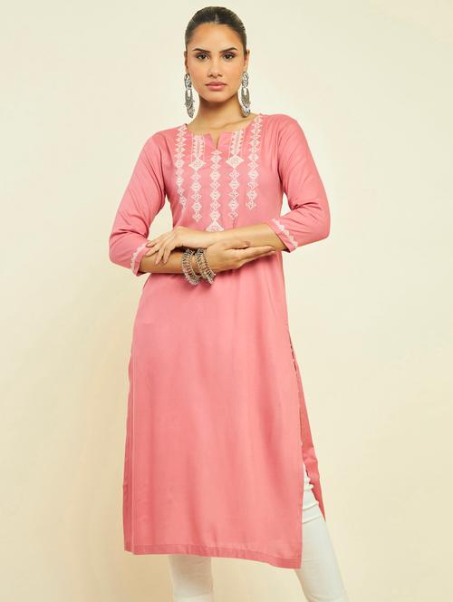 women's straight kurta - 19665424 - Very Small Image - 1