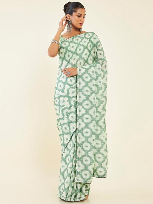 women's printed green colored saree - 19665618 - Very Small Image - 1