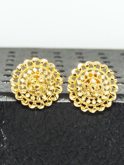 gold brass studs earring - 19666878 - Very Small Image - 1