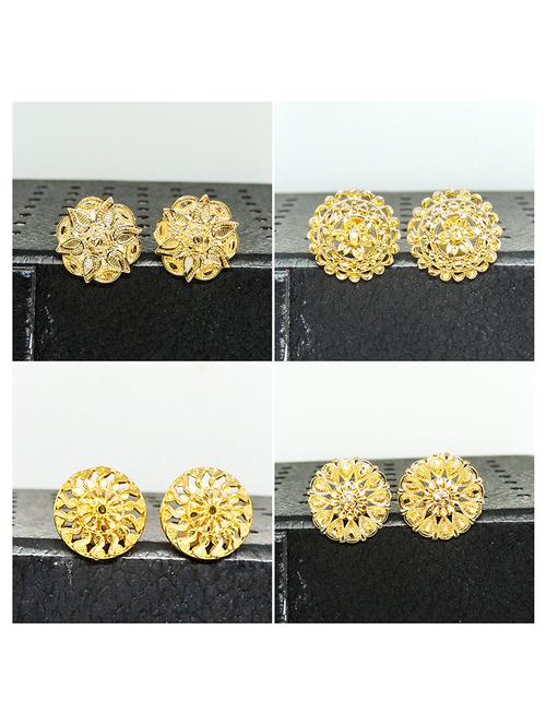 gold brass studs earring - 19666882 - Very Small Image - 1