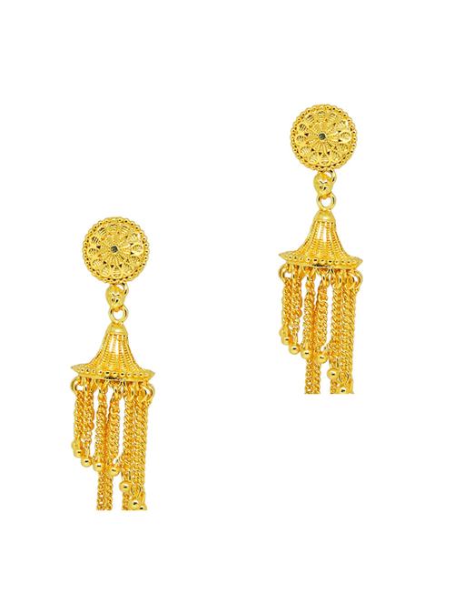 gold brass jhumka earring - 19666900 - Very Small Image - 1