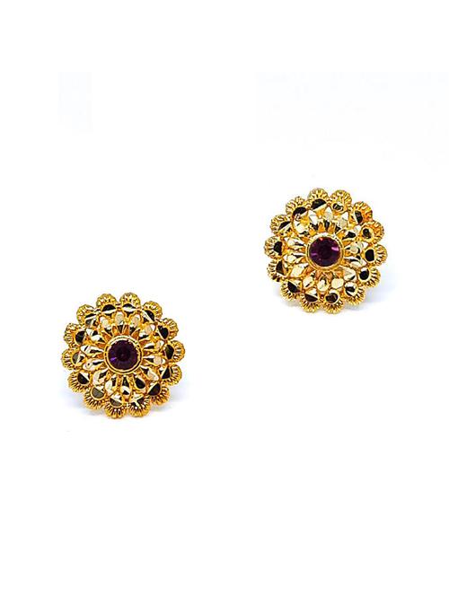 gold brass studs earring - 19666907 - Very Small Image - 1