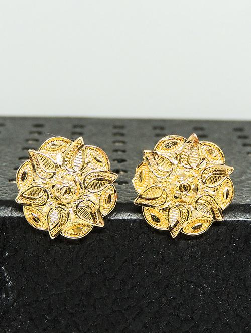 gold brass studs earring - 19666908 - Very Small Image - 1