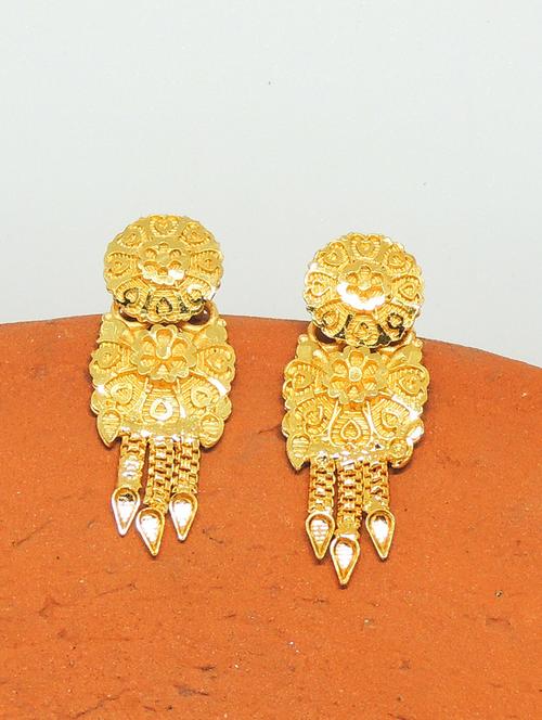 gold brass studs earring - 19666923 - Very Small Image - 1